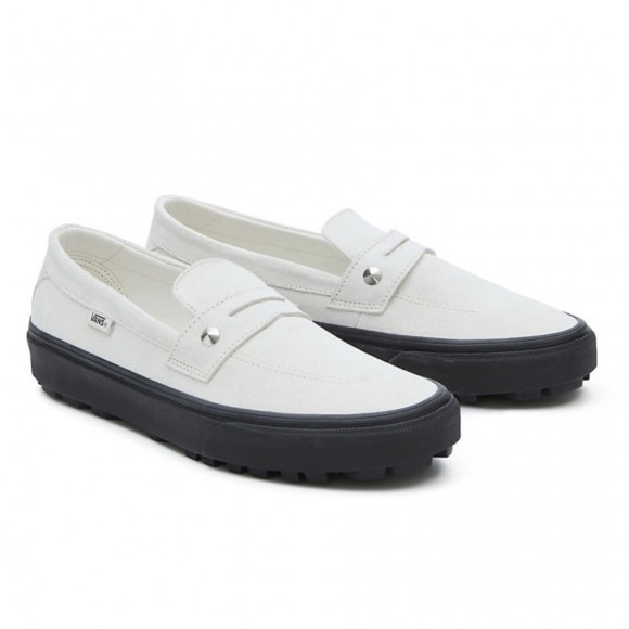 Vans Shoes - VANS Style 53 White Suede Spiked Slip On Loafers Size 9